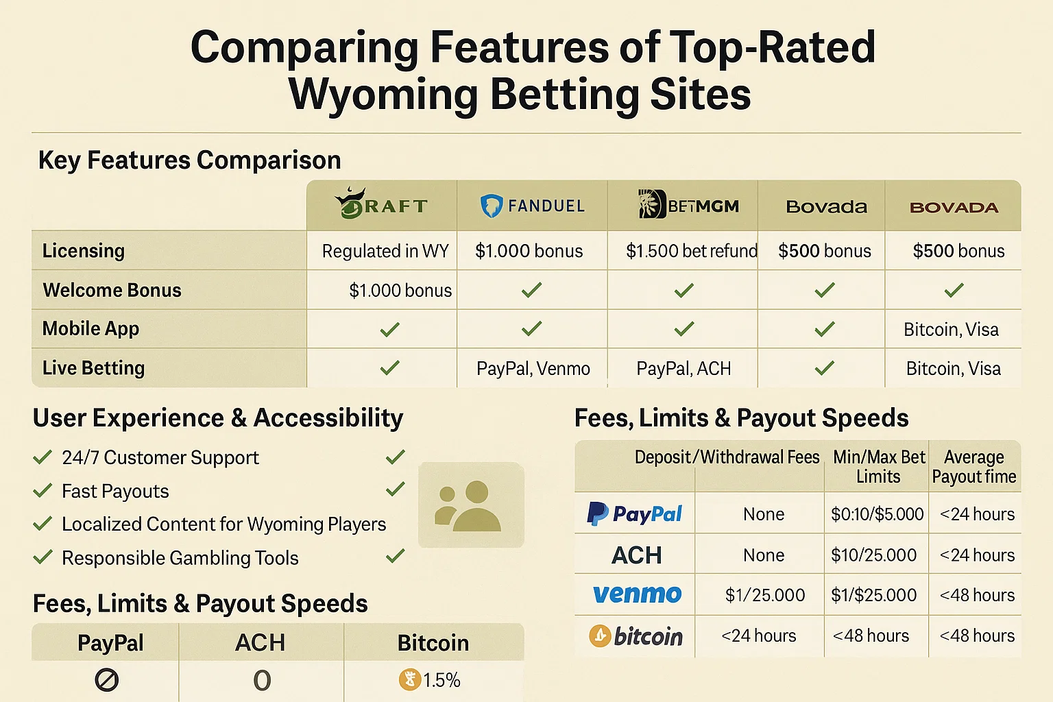 Comparing Features of Top-Rated Wyoming Betting Sites